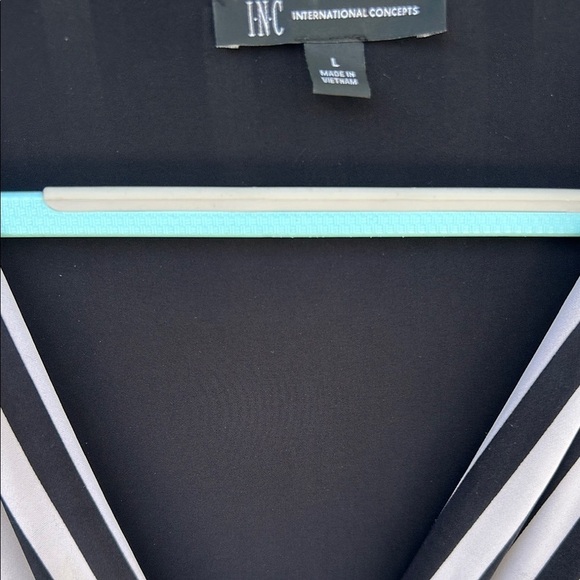 INC International Concepts Black and White Flutter Sleeve Sheath Dress Size L - Picture 5 of 11